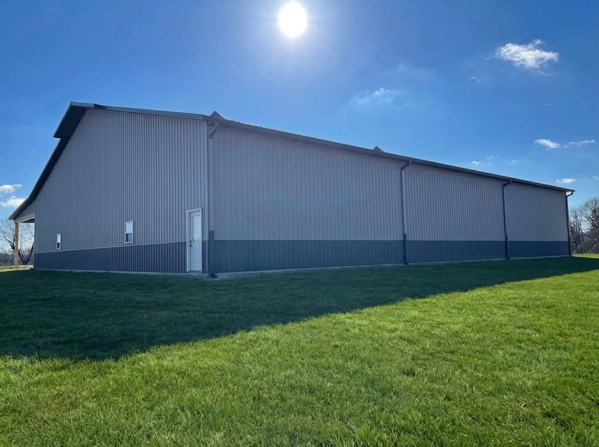 A seamless 6-inch K-style aluminum gutter system,